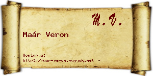 Maár Veron névjegykártya